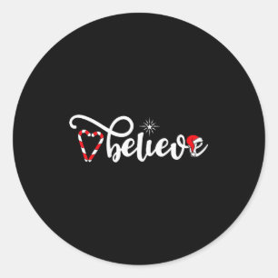 Cute Believe Christmas  Classic Round Sticker