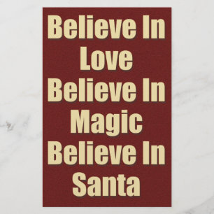 Cute Believe In Santa Quote Stationery