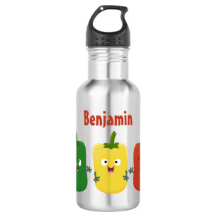 Cute bell pepper capsicum trio singing cartoon 532 ml water bottle