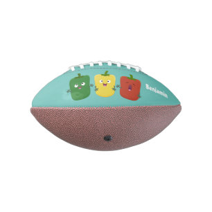 Cute bell pepper capsicum trio singing cartoon football