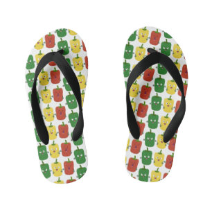Cute bell pepper capsicum trio singing cartoon kid's jandals