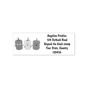 Cute bell pepper capsicum trio singing cartoon  self-inking stamp