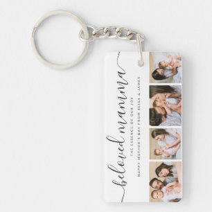 Cute Beloved Mamma Mom Mothers Day Photo Collage Key Ring