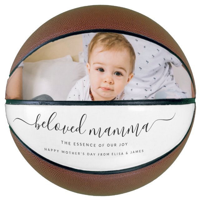 Cute Beloved Mamma Mum Mothers Day Photo Collage Basketball (Front)