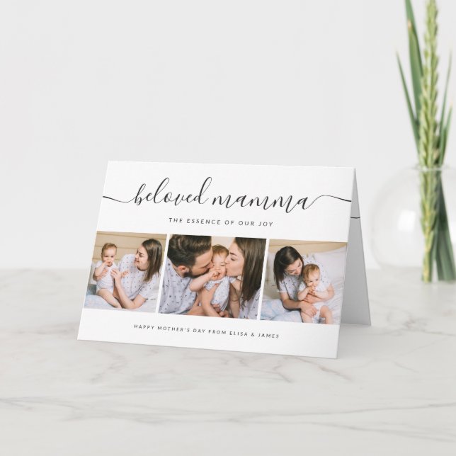 Cute Beloved Mamma Mum Mothers Day Photo Collage Card (Front)