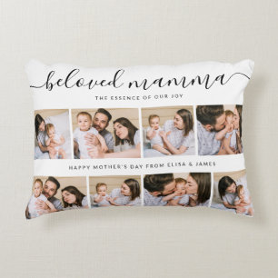 Cute Beloved Mamma Mum Mothers Day Photo Collage Decorative Cushion