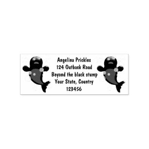 Cute beluga whale bubbles cartoon illustration rubber stamp