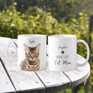 Cute Bengal Cat Custom Best Mum / Dad  Coffee Mug