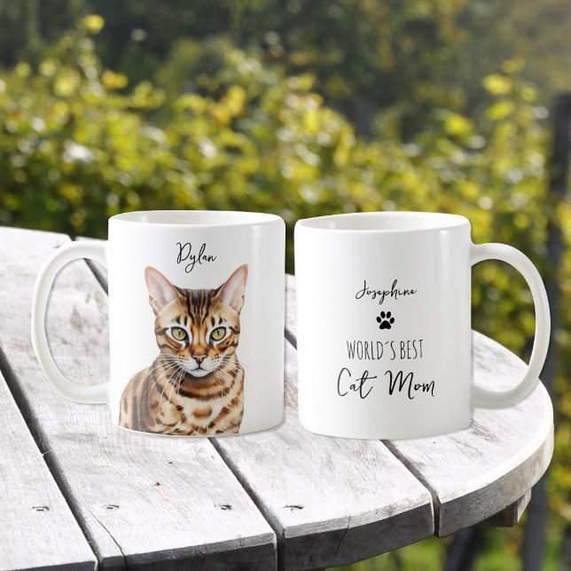 Cute Bengal Cat Custom Best Mum / Dad  Coffee Mug (Creator Uploaded)