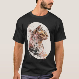 Cute Bengal Cat Japanese Cherry Blossom Sakura Wat T-Shirt