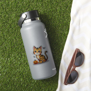 Cute Bengal Kitten Sticker – Spooky Pastel Art