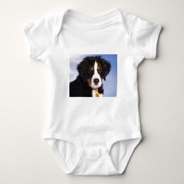Cute Bernese mountain dog Baby Bodysuit (Front)