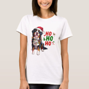 Cute Bernese Mountain Dog Christmas Hat Xmas T-Shirt