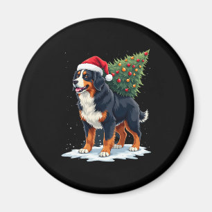 Cute Bernese Mountain Dog in a Christmas Tree for  Magnet