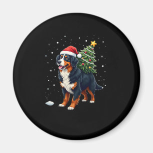 Cute Bernese Mountain Dog in a Christmas Tree for  Magnet