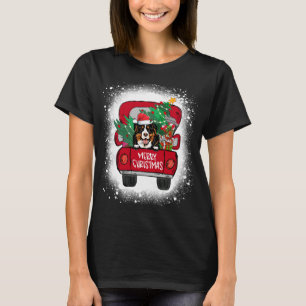 Cute Bernese Mountain Red Truck Merry Christmas Bl T-Shirt