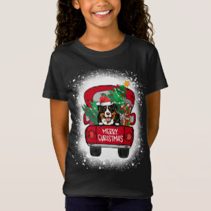 Cute Bernese Mountain Red Truck Merry Christmas Bl T-Shirt