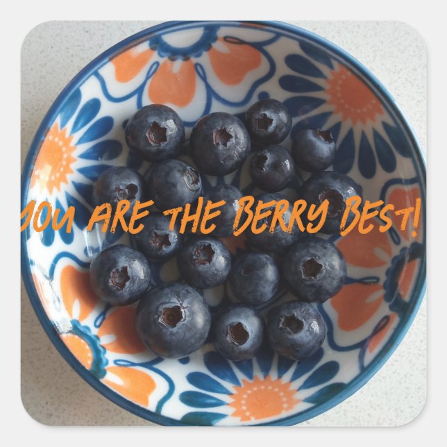 Cute Berry Best Square Sticker (Front)