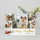 Cute Berry Christmas Script Photo Collage