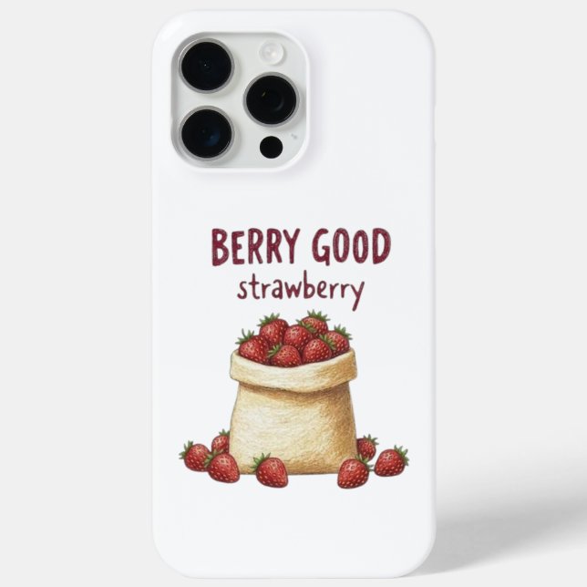 Cute Berry Good Strawberry Pun Illustration Case (Back)