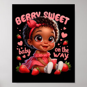 Cute Berry Sweet Baby On The Way Cute Pregnancy Co Poster