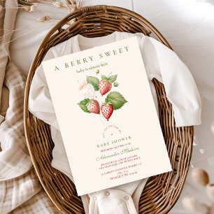 Cute Berry Sweet Baby Shower Invitation