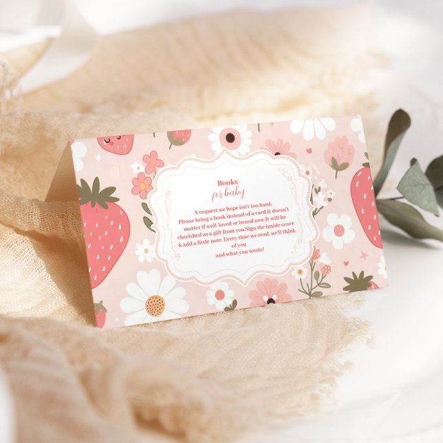 Cute Berry Sweet Pink Coquette  Books for Baby Enclosure Card (Creator Uploaded)