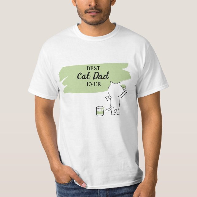 Cute Best Cat Dad Ever Men's T-Shirt (Front)