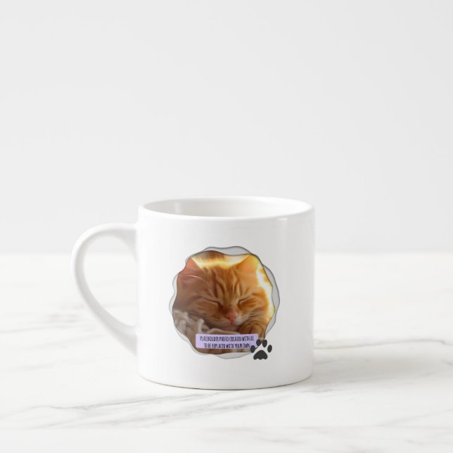 Cute Best Cat Dad Photo Espresso Cup (Left)