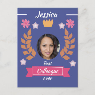 cute best colleague ever best co-worker - job postcard