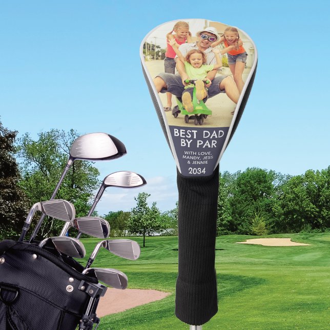 Cute Best Dad By Par Custom Photo Golf Head Cover (Creator Uploaded)