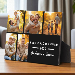 Cute Best Dad Ever Father's Day 5 Photo Collage  Plaque