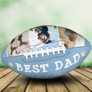 Cute Best Dad Family 3 Photo Collage Keepsake Football