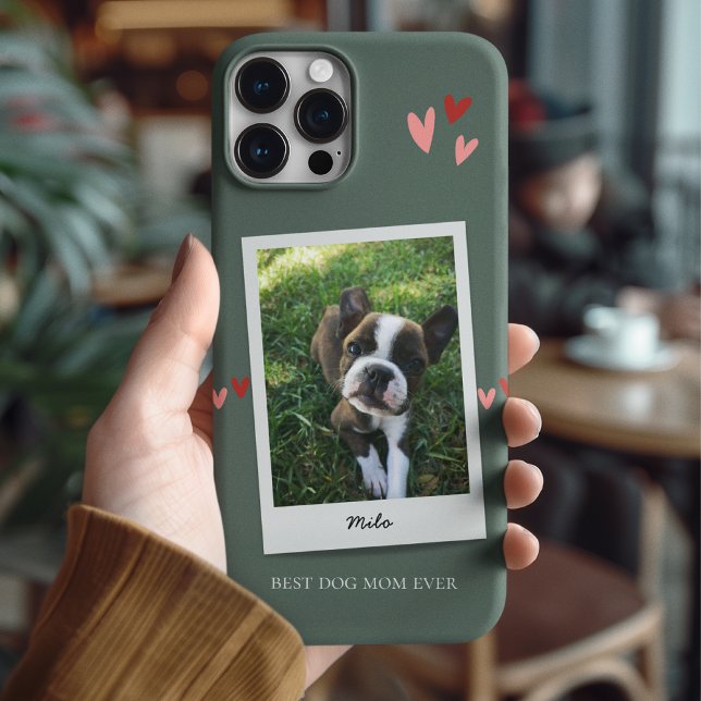 Cute Best Dog Mum Dog Photo Sage Green Case-Mate iPhone Case (Creator Uploaded)