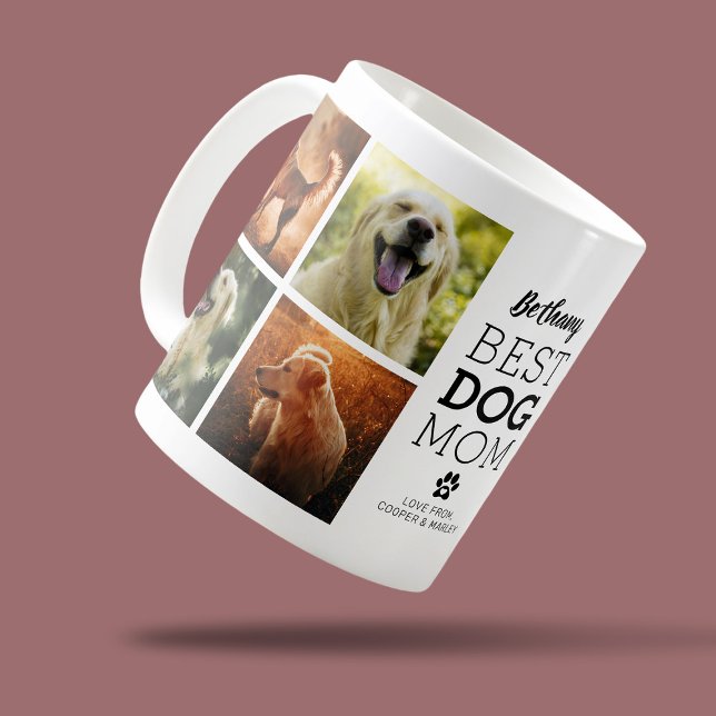 Cute Best Dog Mum Photo Collage Coffee Mug (Creator Uploaded)