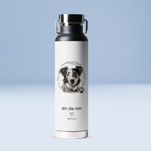 Cute Best Dog Mum Photo Heart Water Bottle
