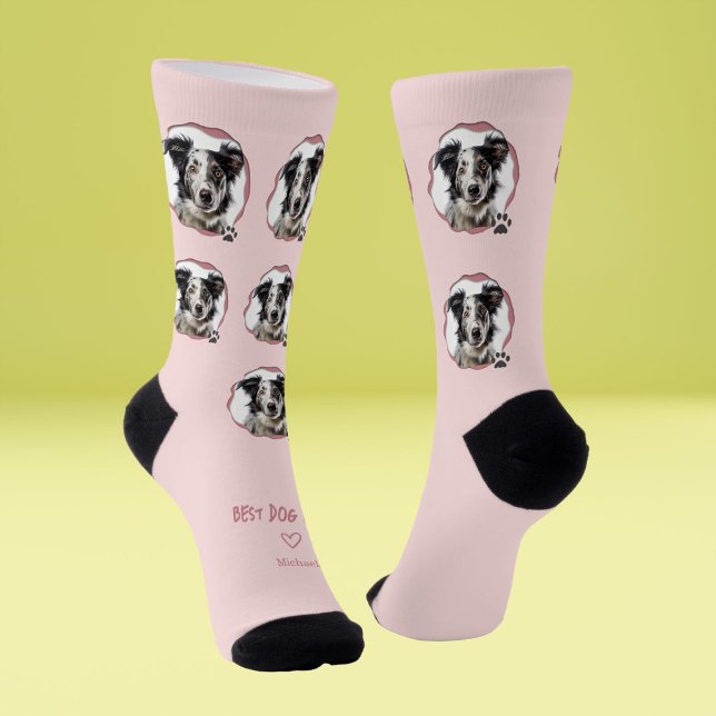 Cute Best Dog Mum Photo  Socks (Creator Uploaded)
