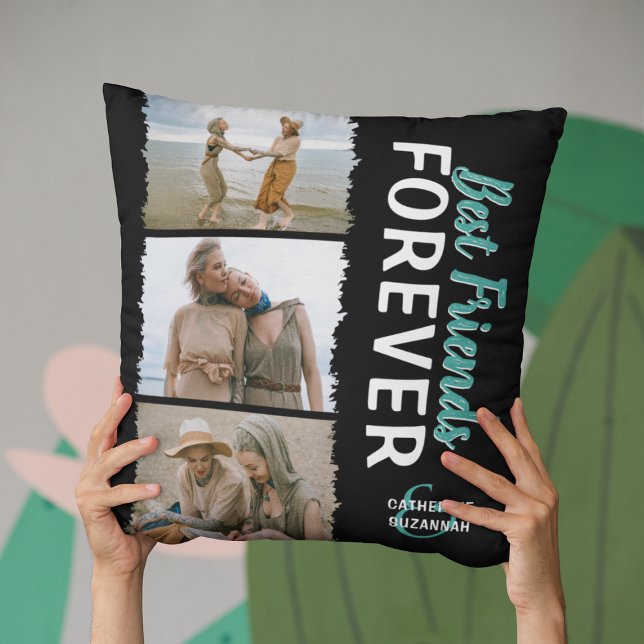 Cute 'Best Friends Forever' 3 Photo Cushion (Creator Uploaded)