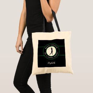 Cute Best Golfer Modern Trendy For Her Black Green Tote Bag