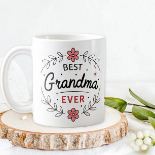 Cute Best Grandma Ever Floral Coffee Mug