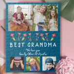 Cute Best Grandma Flowers Floral Family Photo Jigsaw Puzzle<br><div class="desc">Cute Best Grandma Flowers Floral Family 5 Photos Puzzle. Hand-drawn flowers and 5 family photos. Create your own personalised gift for a grandmother for Mother`s Day,  birthday or Christmas.</div>