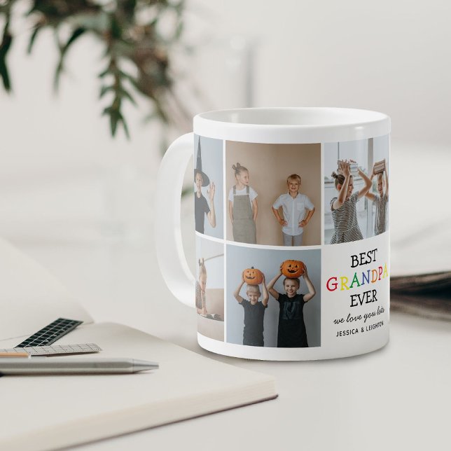 Cute Best Grandpa Ever | Photo Collage Keepsake Coffee Mug (Creator Uploaded)