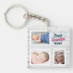 Cute Best Grandpa Ever Photo Collage    Key Ring
