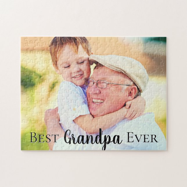 Cute Best Grandpa Photo Jigsaw Puzzle (Horizontal)