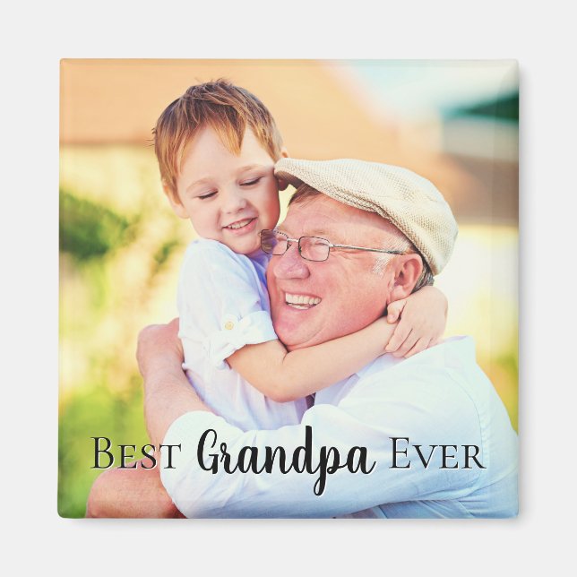 Cute Best Grandpa Pops Grand Dad Ever Photo Magnet (Front)