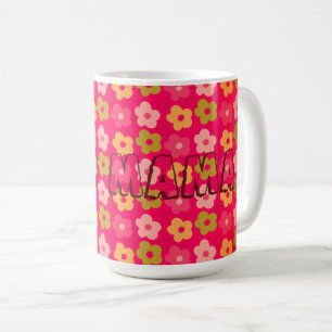 Cute Best Mama Flowers Red Pink Coffee Mug