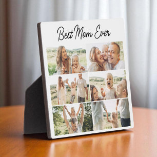 Cute Best Mom Ever Mother's Day 6 Photo Collage Plaque