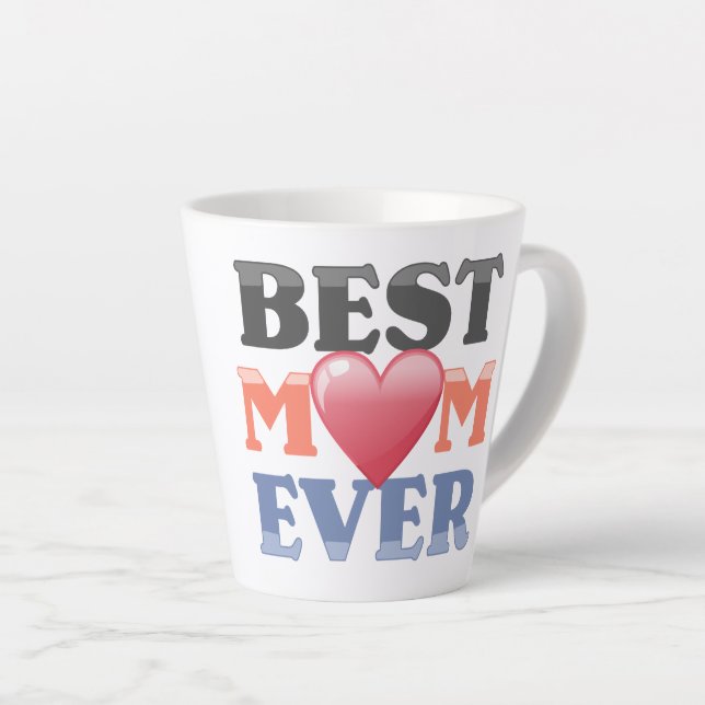 Cute Best Mum Ever Latte Mug (Right Angle)