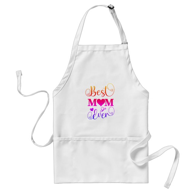 Cute Best Mum Ever Typography Script  Standard Apron (Front)