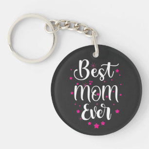 Cute Best Mum Text And Little Stars Key Ring